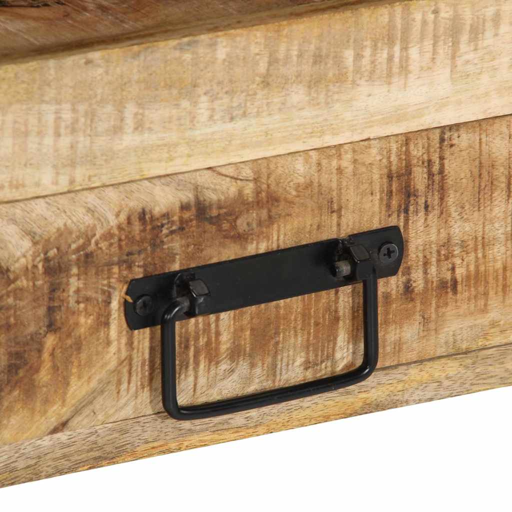 Endebord Svart 90x33x75 cm Solid Mangotre og Metall