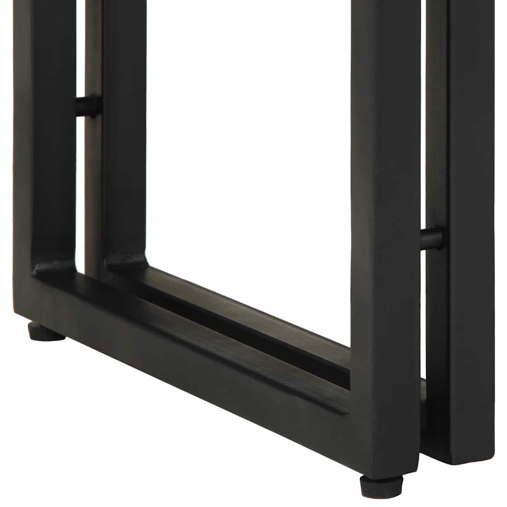 Endebord Svart 90x33x75 cm Solid Mangotre og Metall