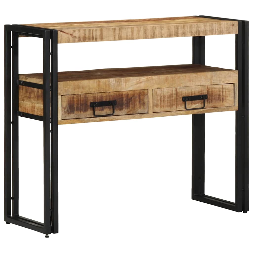 Endebord Svart 90x33x75 cm Solid Mangotre og Metall