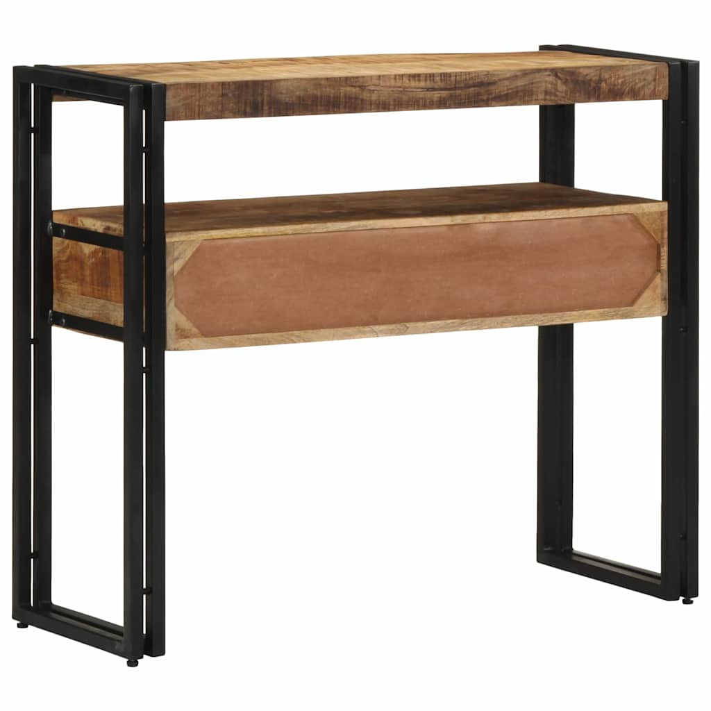 Endebord Svart 90x33x75 cm Solid Mangotre og Metall