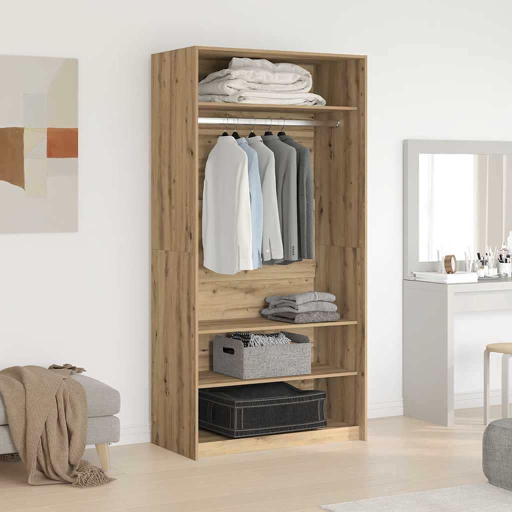 Garderobe artisan eik 100x50x200 cm konstruert tre