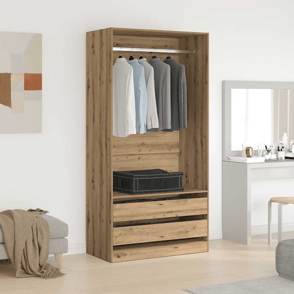 Garderobe artisan eik 100x50x200 cm konstruert tre