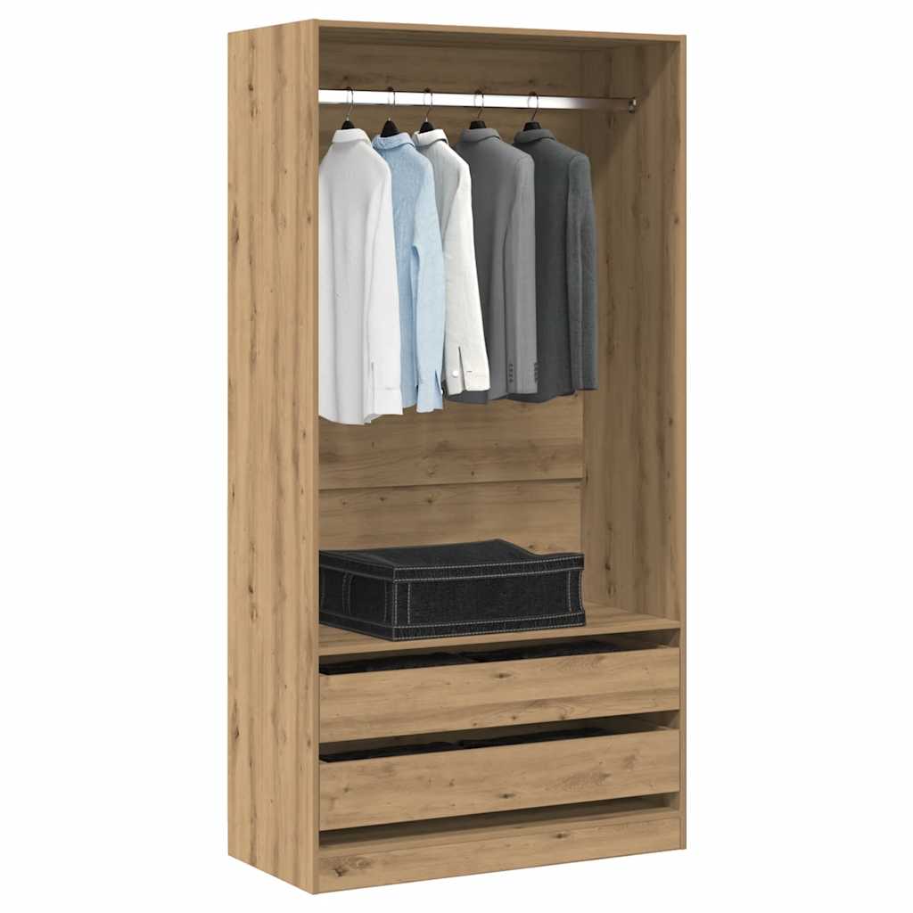 Garderobe artisan eik 100x50x200 cm konstruert tre
