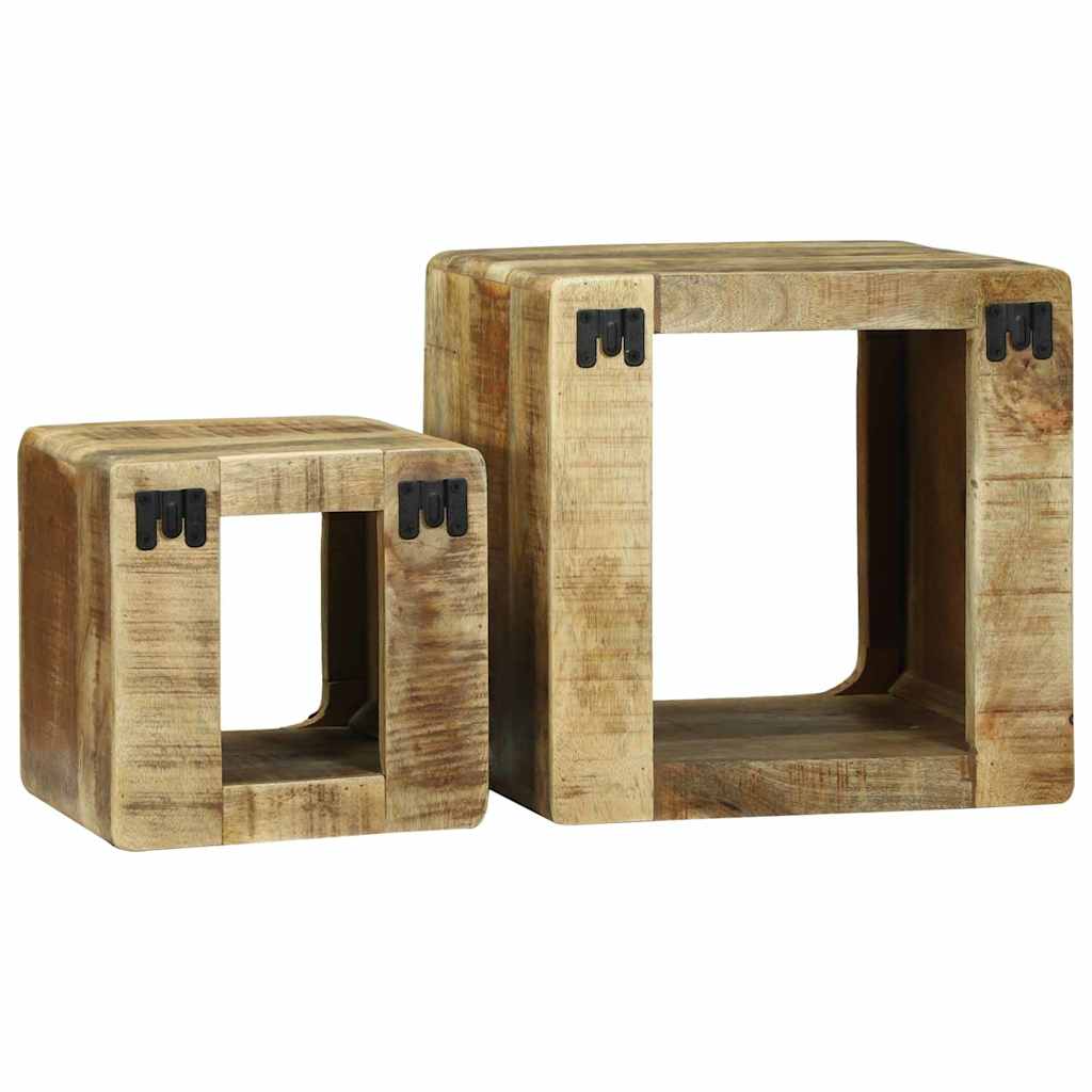 TV enhet 2 pcs Brun 36 x 30 x 36 cm Heltre grovt mangotre
