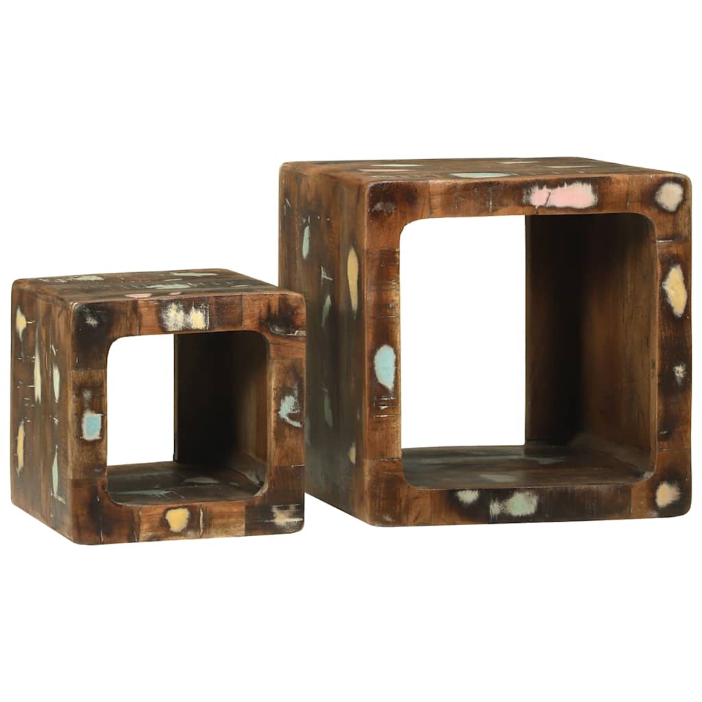 TV enhet 2 pcs Flerfarget 36 x 30 x 36 cm gjenvunnet heltre