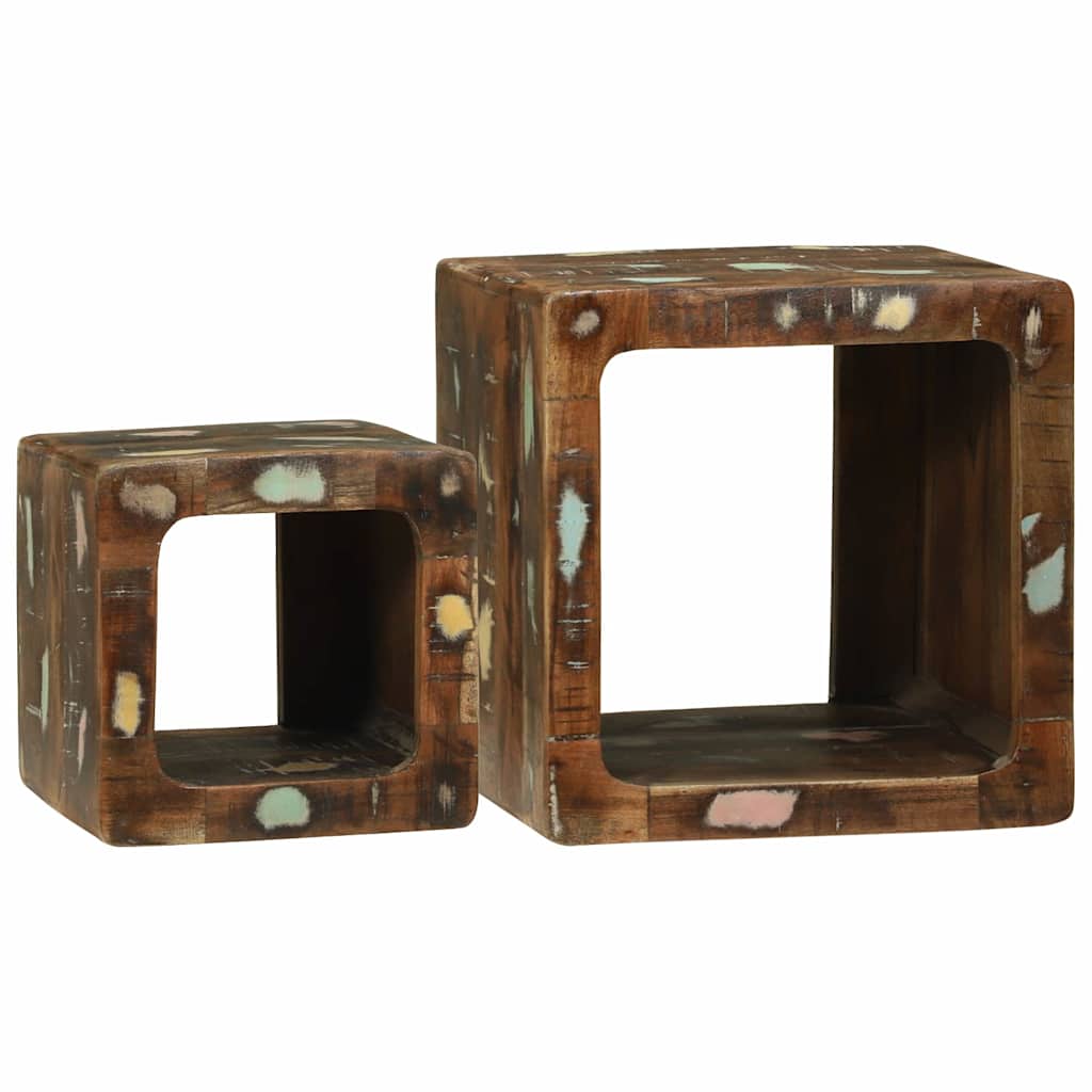 TV enhet 2 pcs Flerfarget 36 x 30 x 36 cm gjenvunnet heltre