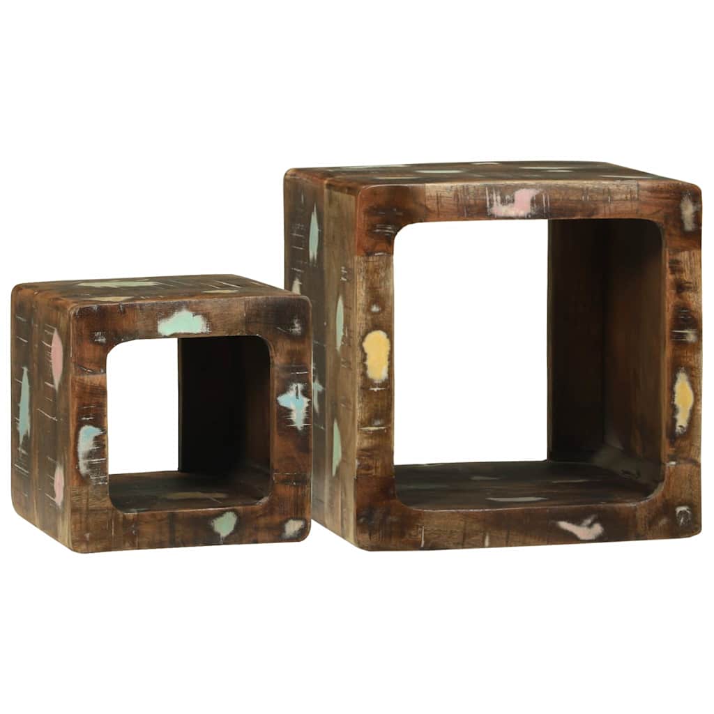 TV enhet 2 pcs Flerfarget 36 x 30 x 36 cm gjenvunnet heltre
