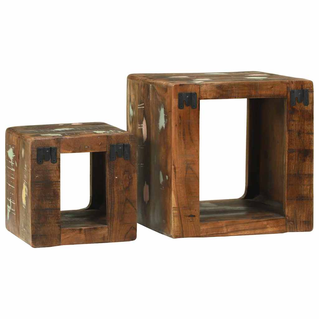 TV enhet 2 pcs Flerfarget 36 x 30 x 36 cm gjenvunnet heltre