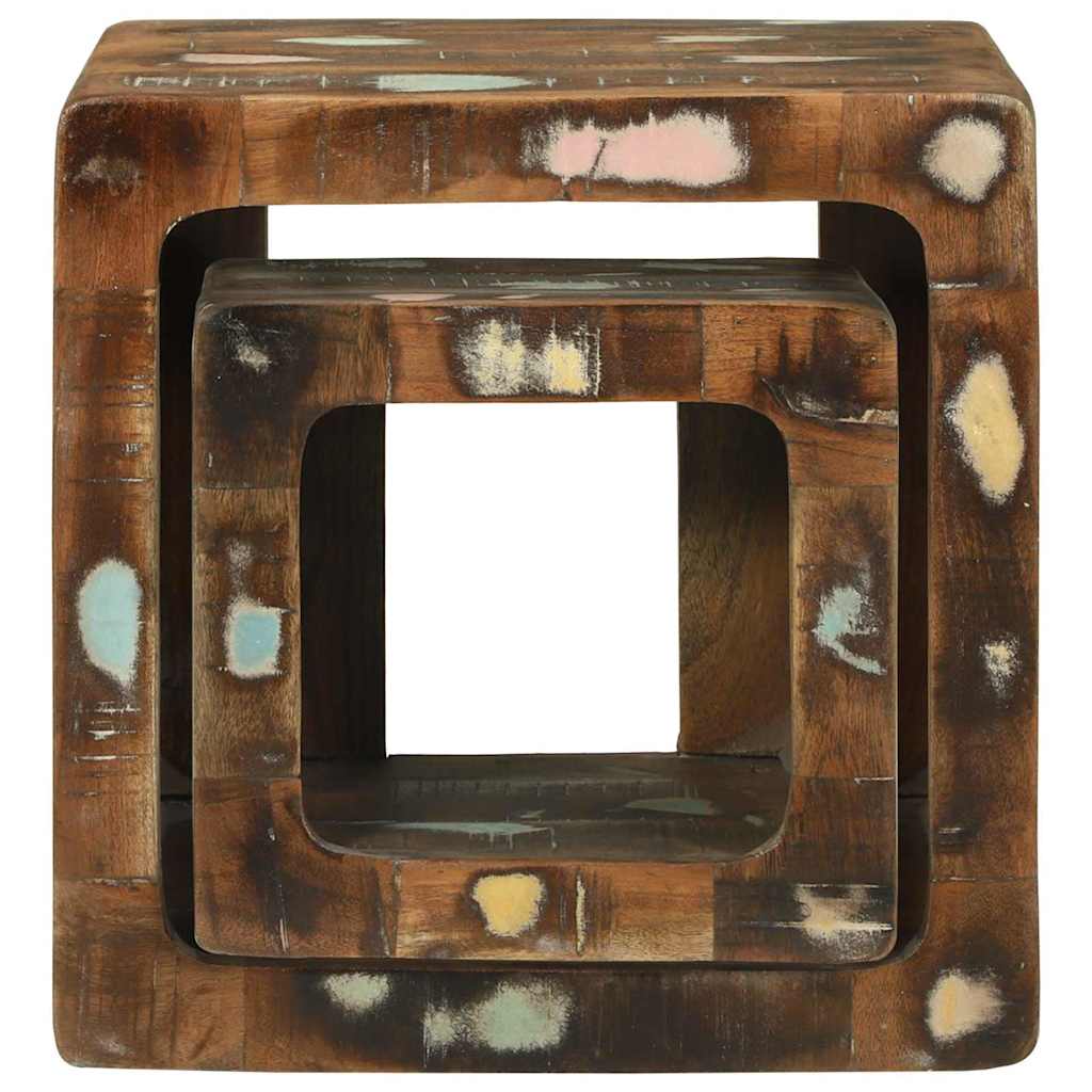 TV enhet 2 pcs Flerfarget 36 x 30 x 36 cm gjenvunnet heltre