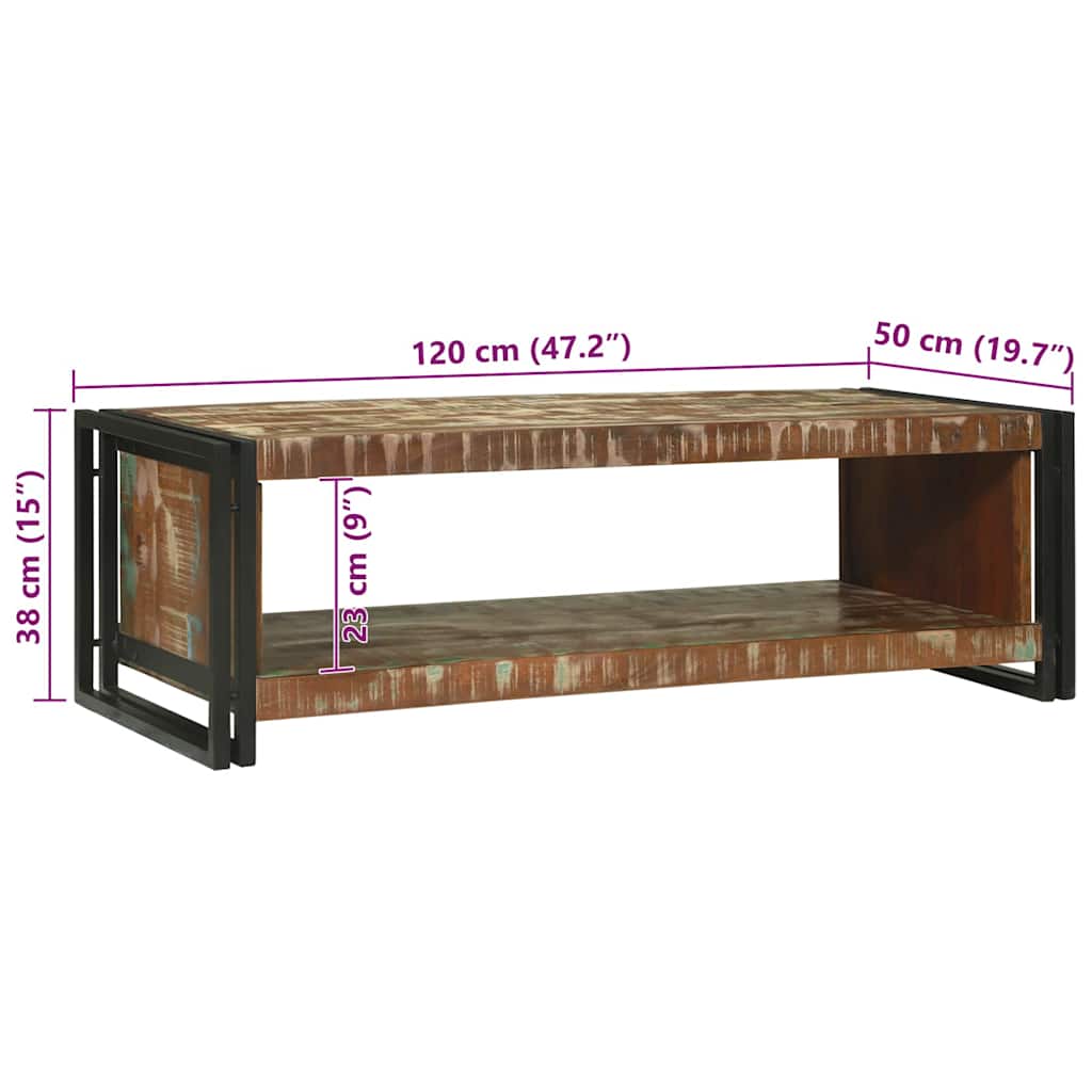Kaffebord Brun 120 x 50 x 38 cm gjenvunnet heltre