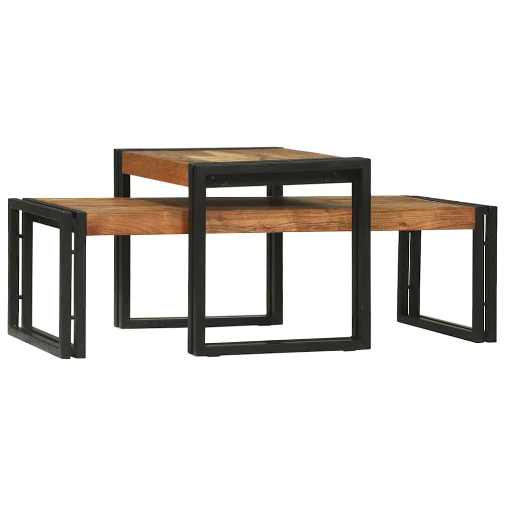 Kaffebord 2 pcs Brun 48 x 40 x 40 cm heltre akasie