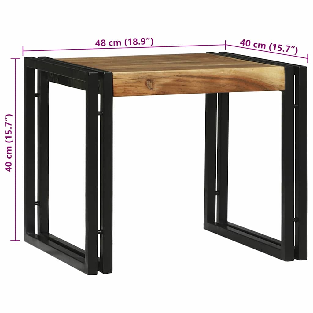 Kaffebord 2 pcs Brun 48 x 40 x 40 cm heltre akasie