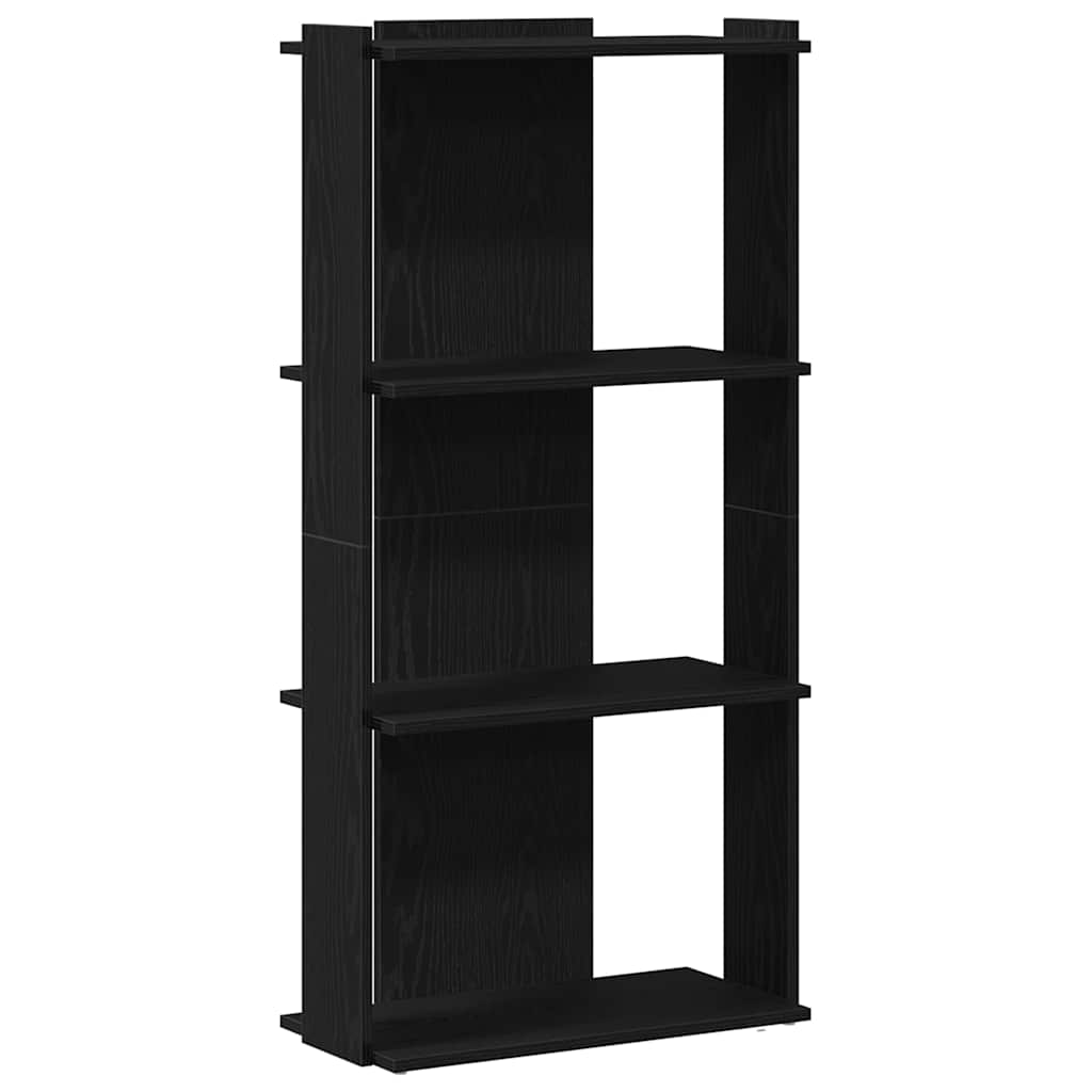 Bokhylle 3 etasjer svart 60x30x120 cm konstruert tre