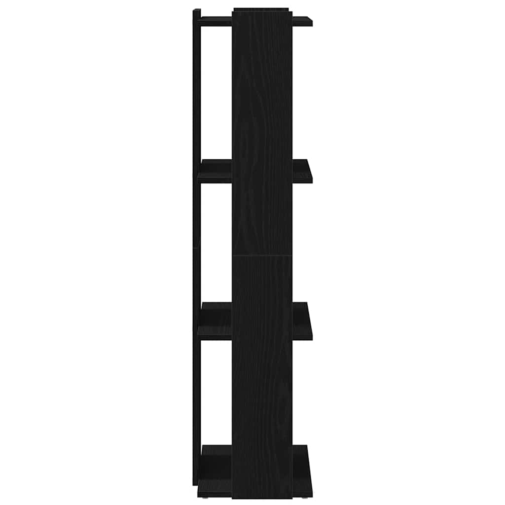 Bokhylle 3 etasjer svart 60x30x120 cm konstruert tre
