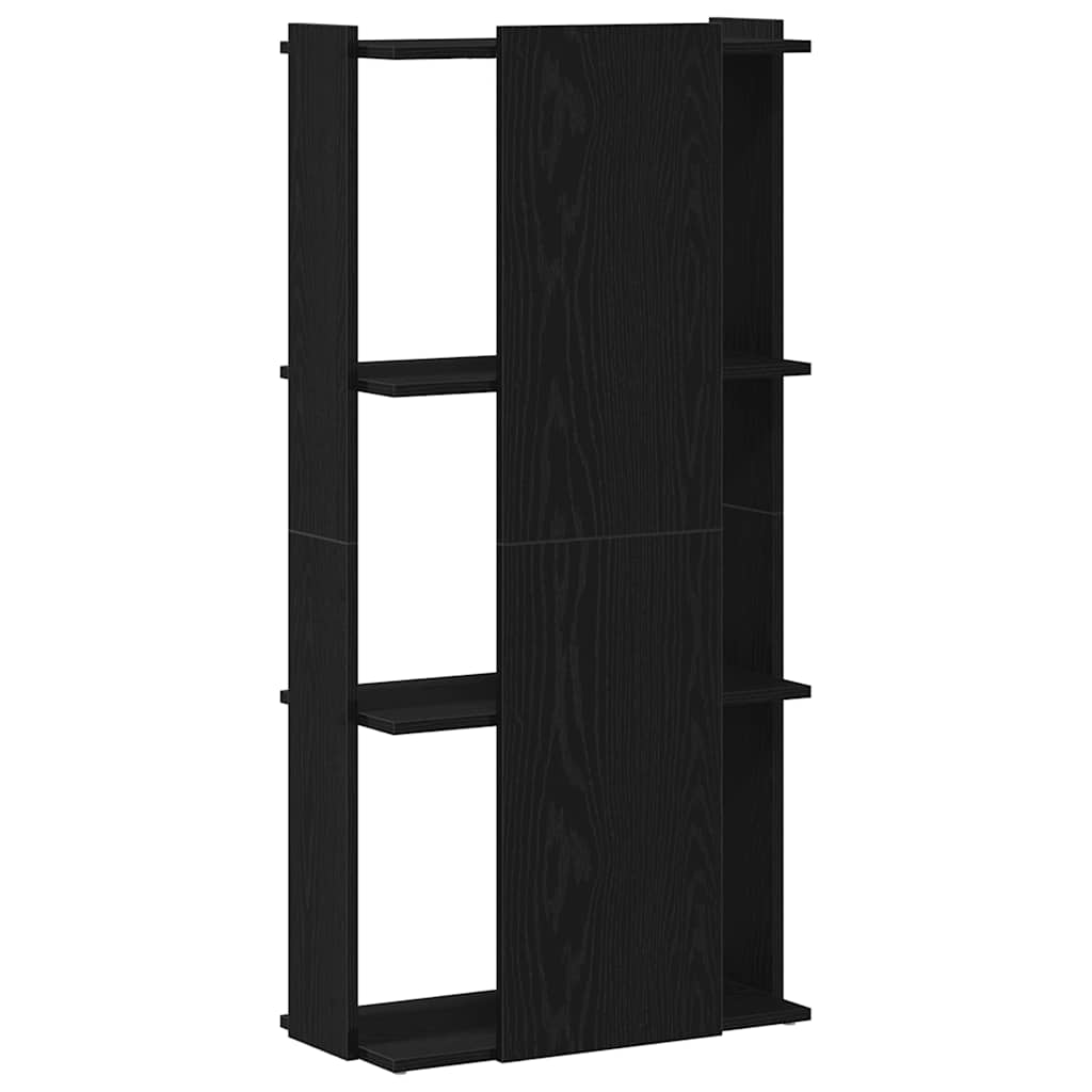 Bokhylle 3 etasjer svart 60x30x120 cm konstruert tre