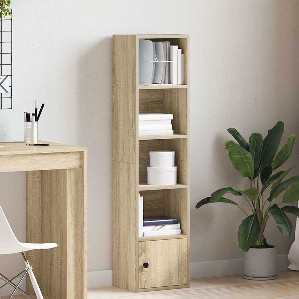 Bokhylle sonoma eik 31x24x127 cm konstruert tre