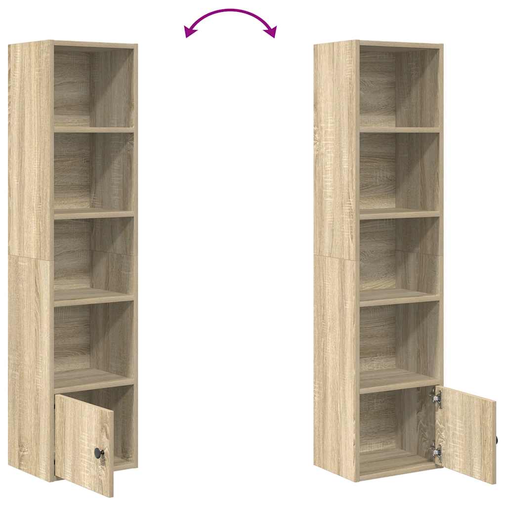 Bokhylle sonoma eik 31x24x127 cm konstruert tre