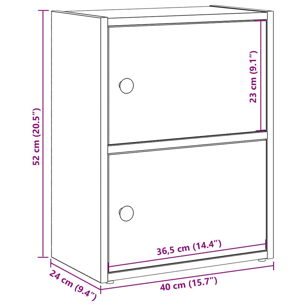 Bokhylle sonoma eik 40x24x52 cm konstruert tre