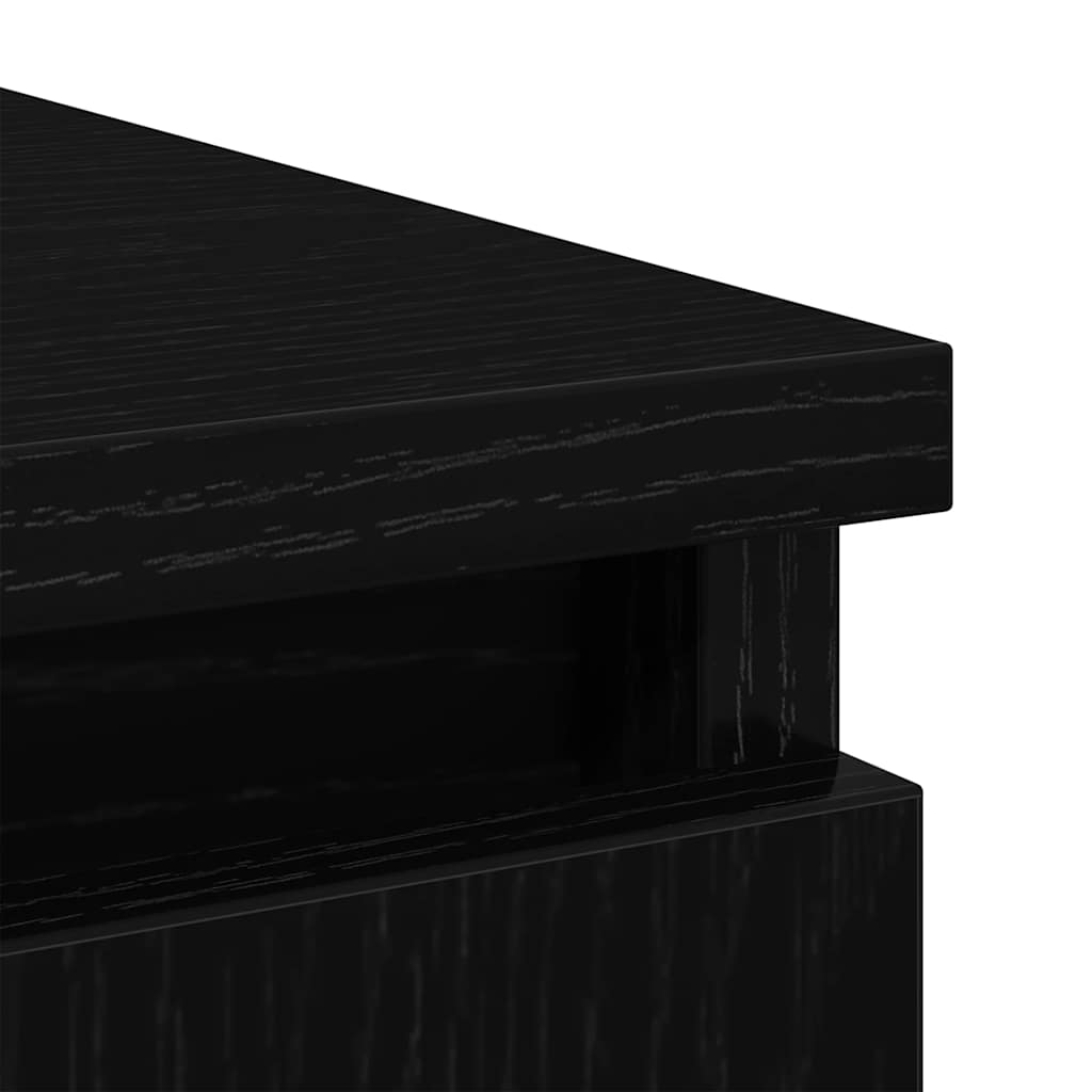 Skjenk med skuff svart eik 71x35x65 cm konstruert tre