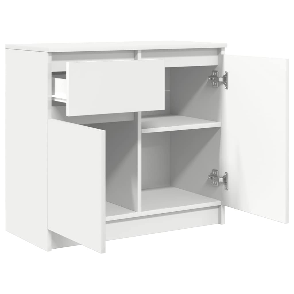 Skjenk med skuff hvit 71x35x65 cm konstruert tre