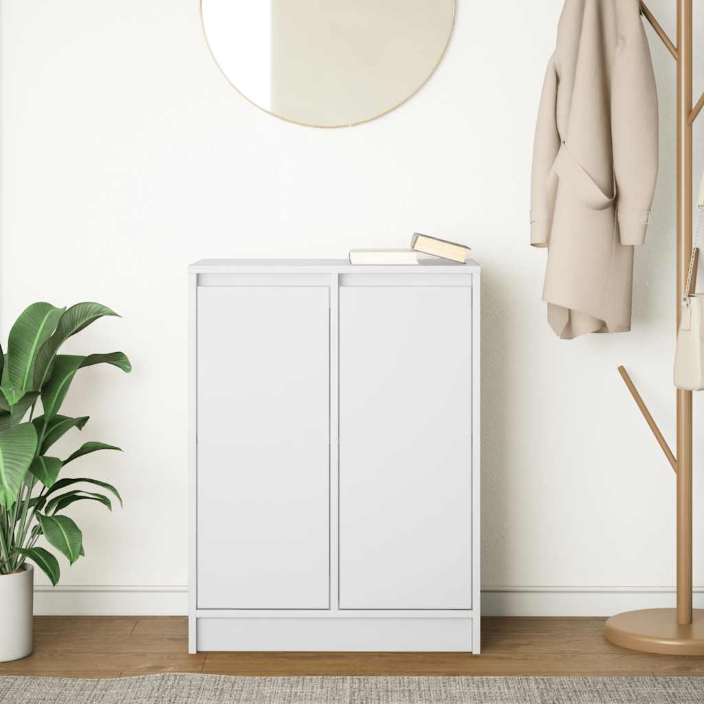 Skjenk hvit 57x34x76 cm konstruert tre