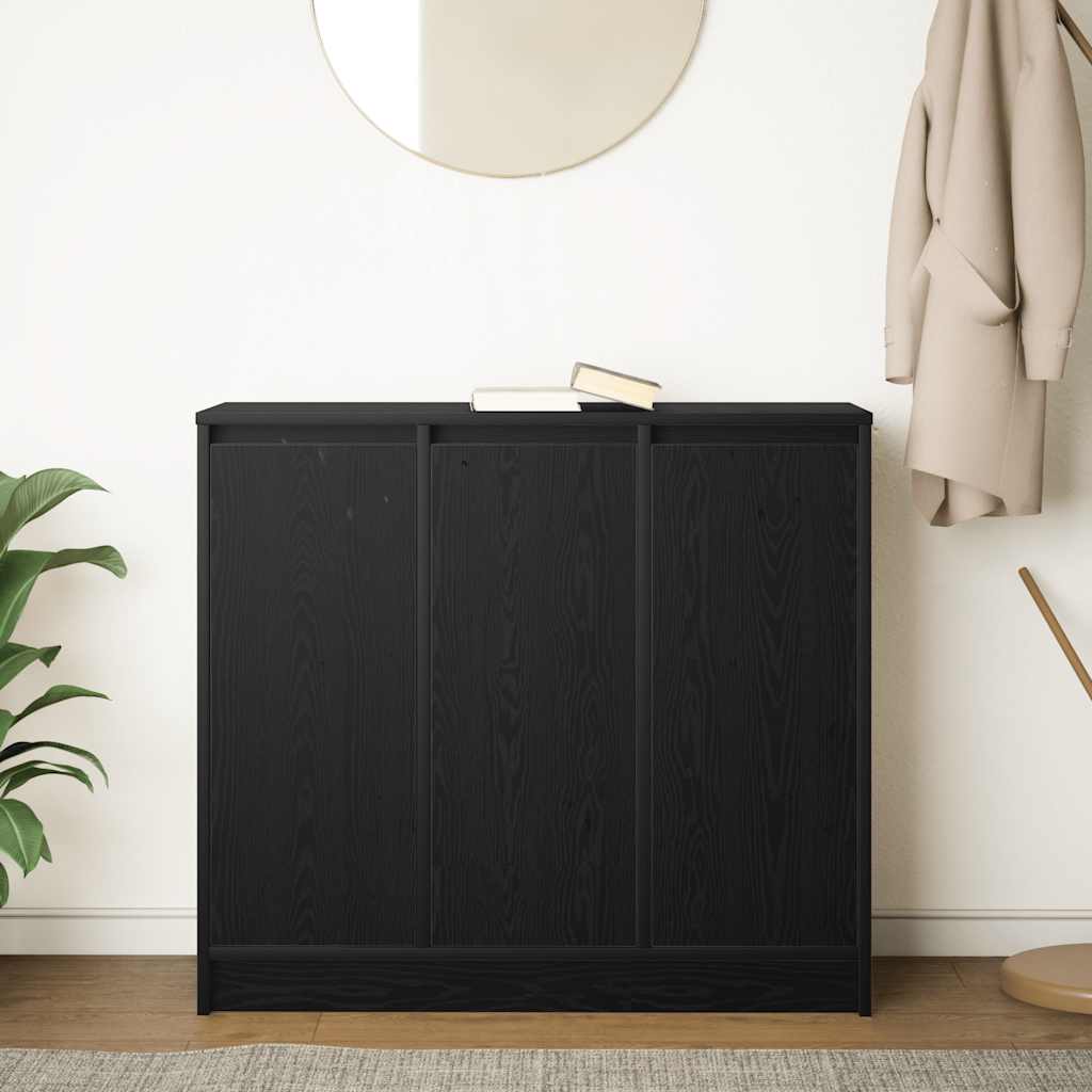 Skjenk svart eik 85x34x76 cm konstruert tre