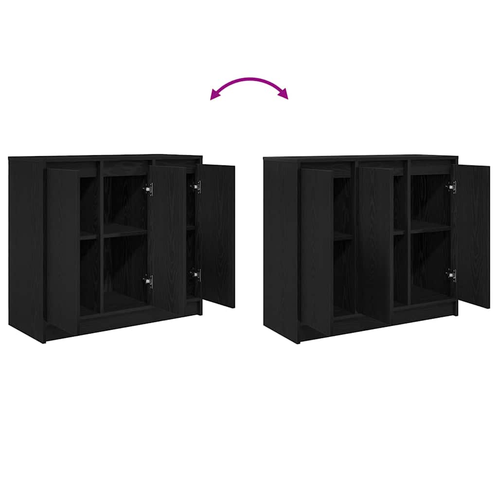 Skjenk svart eik 85x34x76 cm konstruert tre