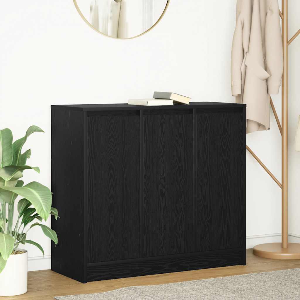 Skjenk svart eik 85x34x76 cm konstruert tre