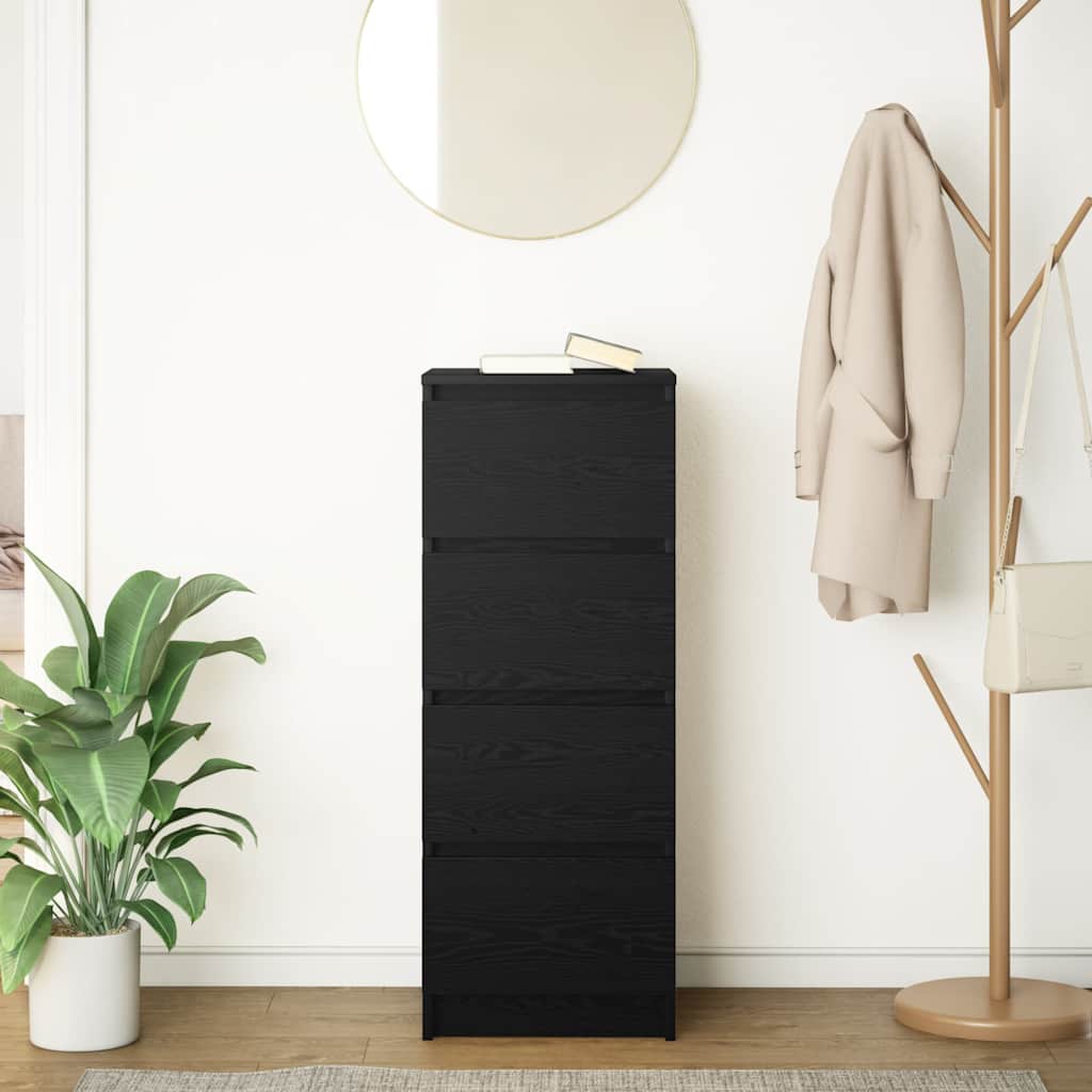 Skjenk svart eik 37,5x35x99 cm konstruert tre