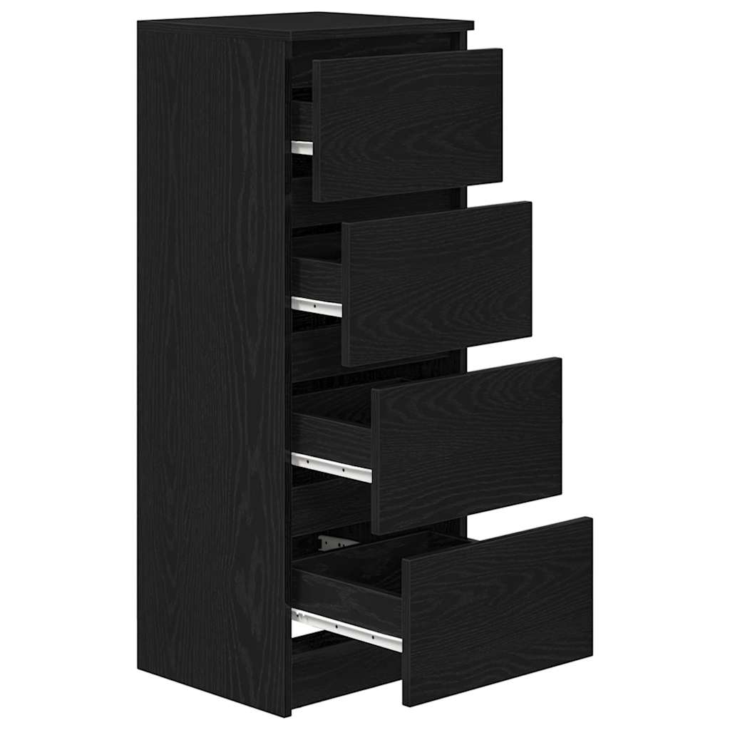 Skjenk svart eik 37,5x35x99 cm konstruert tre