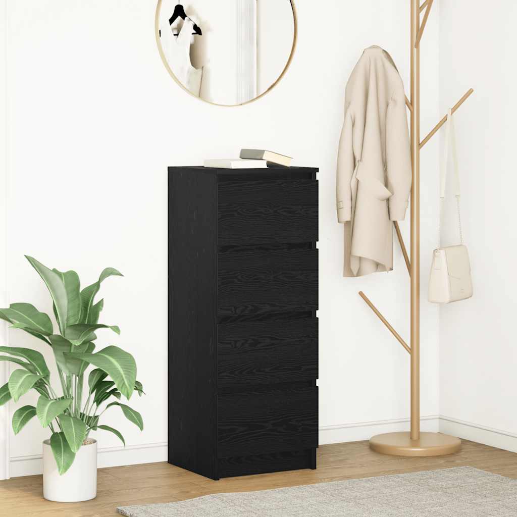 Skjenk svart eik 37,5x35x99 cm konstruert tre