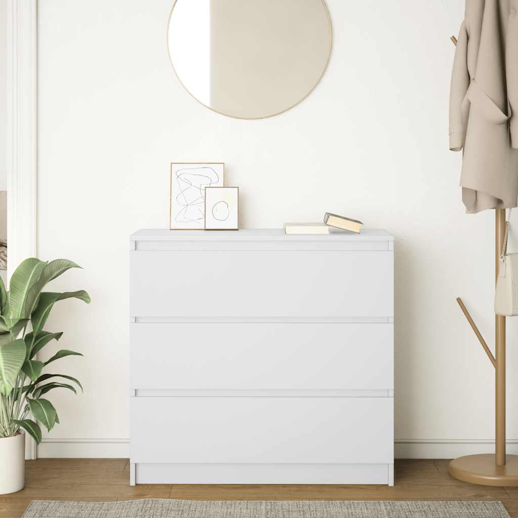Skjenk hvit 80x35x76 cm konstruert tre