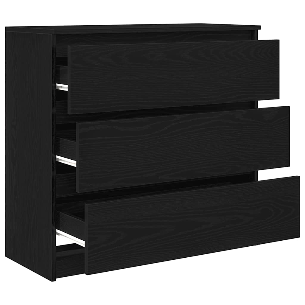Skjenk svart eik 80x35x76 cm konstruert tre