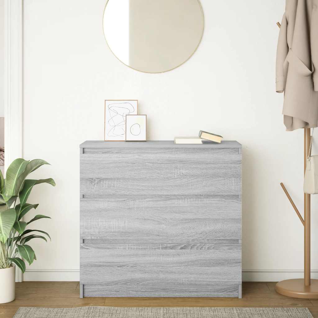 Skjenk grå sonoma 80x35x76 cm konstruert tre