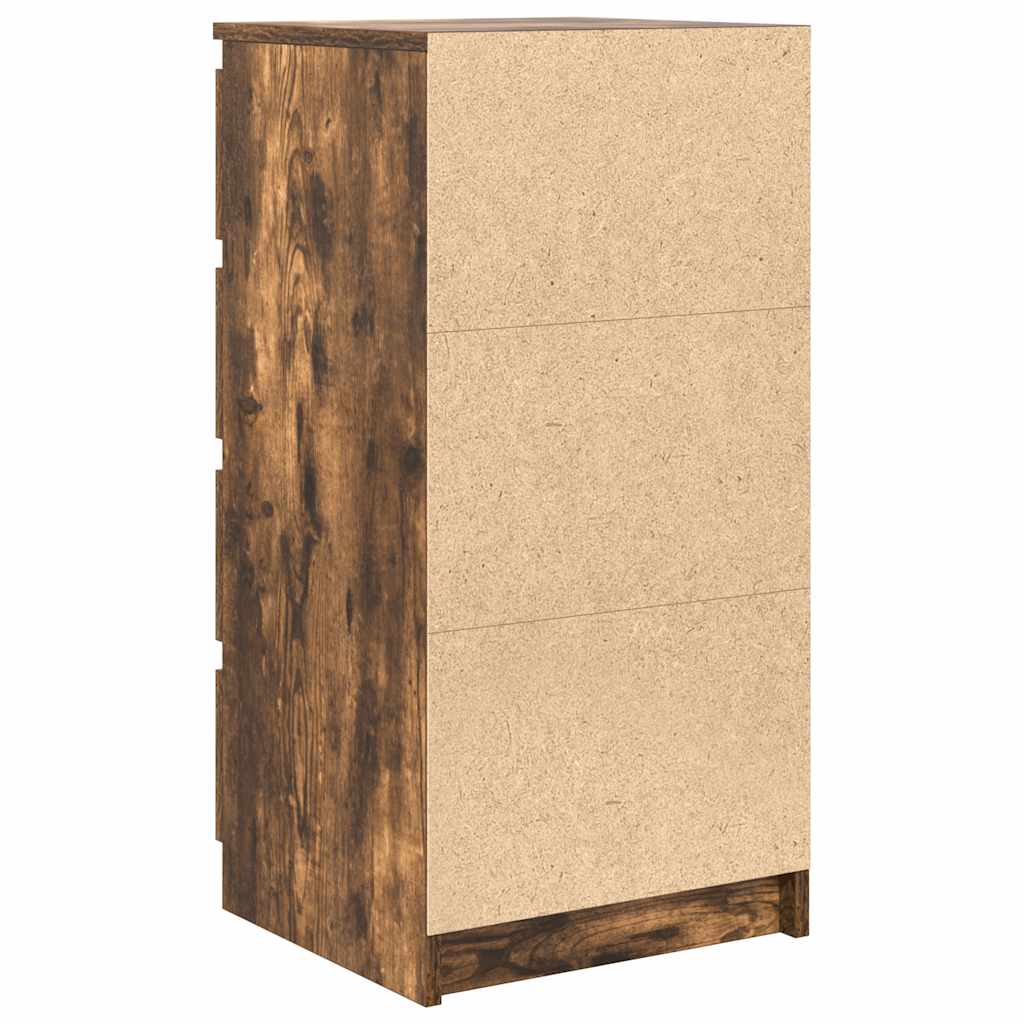 Skjenk med skuffer røkt eik 37,5x35x99 cm konstruert tre
