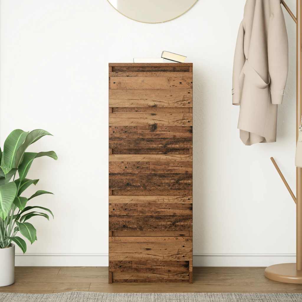 Skjenk med skuffer gammelt tre 37,5x35x99 cm konstruert tre