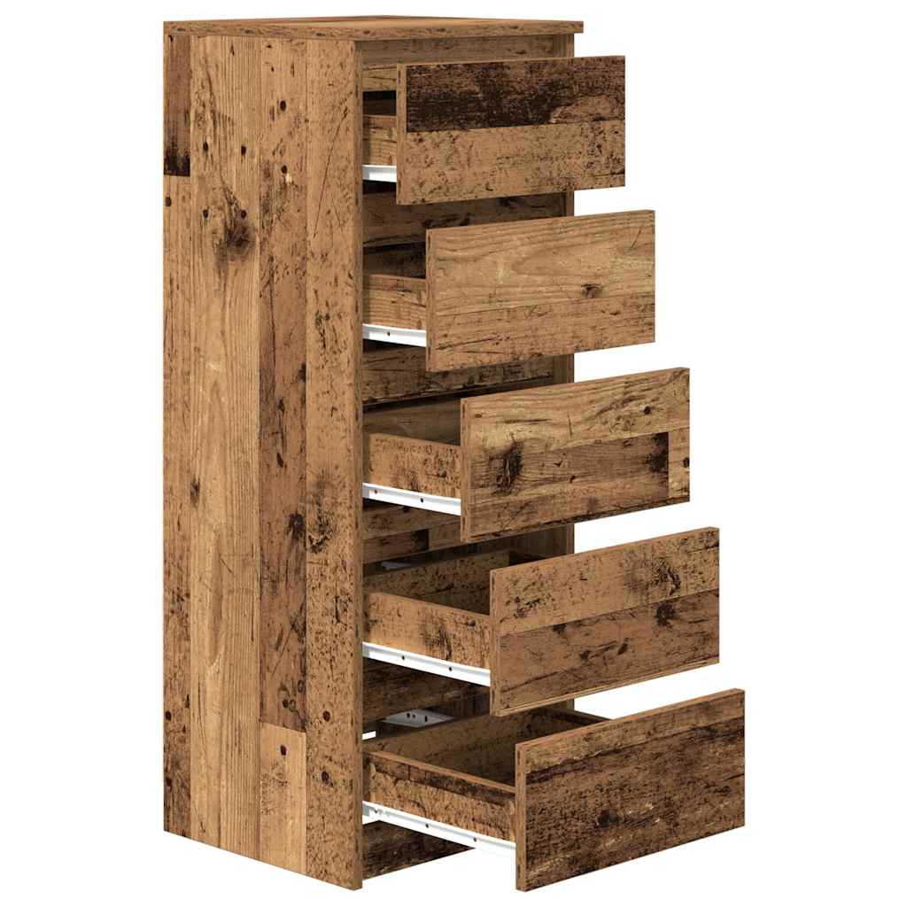 Skjenk med skuffer gammelt tre 37,5x35x99 cm konstruert tre