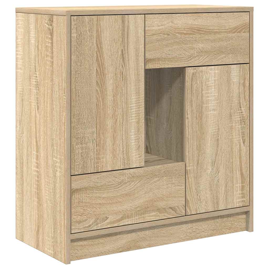 Skjenk med skuffer og dører svart eik 70,5x34x74,5 cm