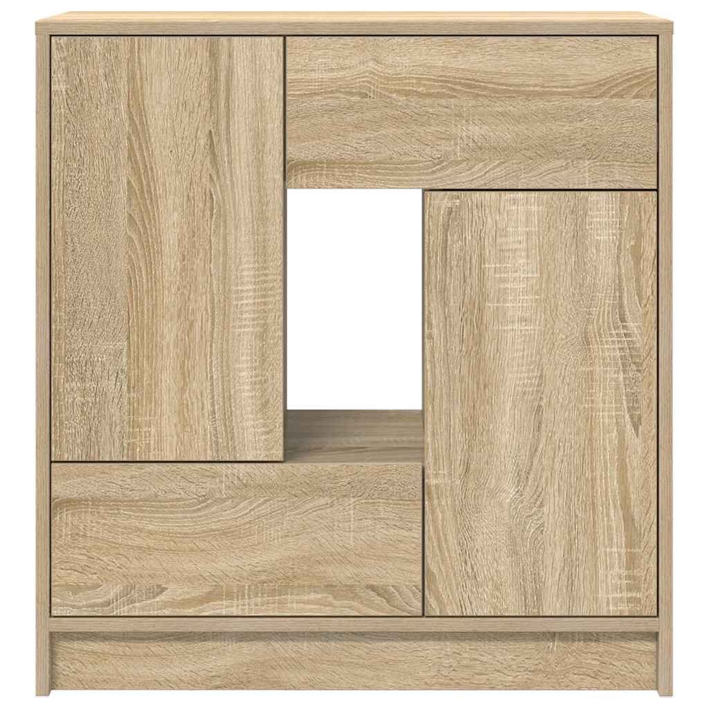 Skjenk med skuffer og dører svart eik 70,5x34x74,5 cm