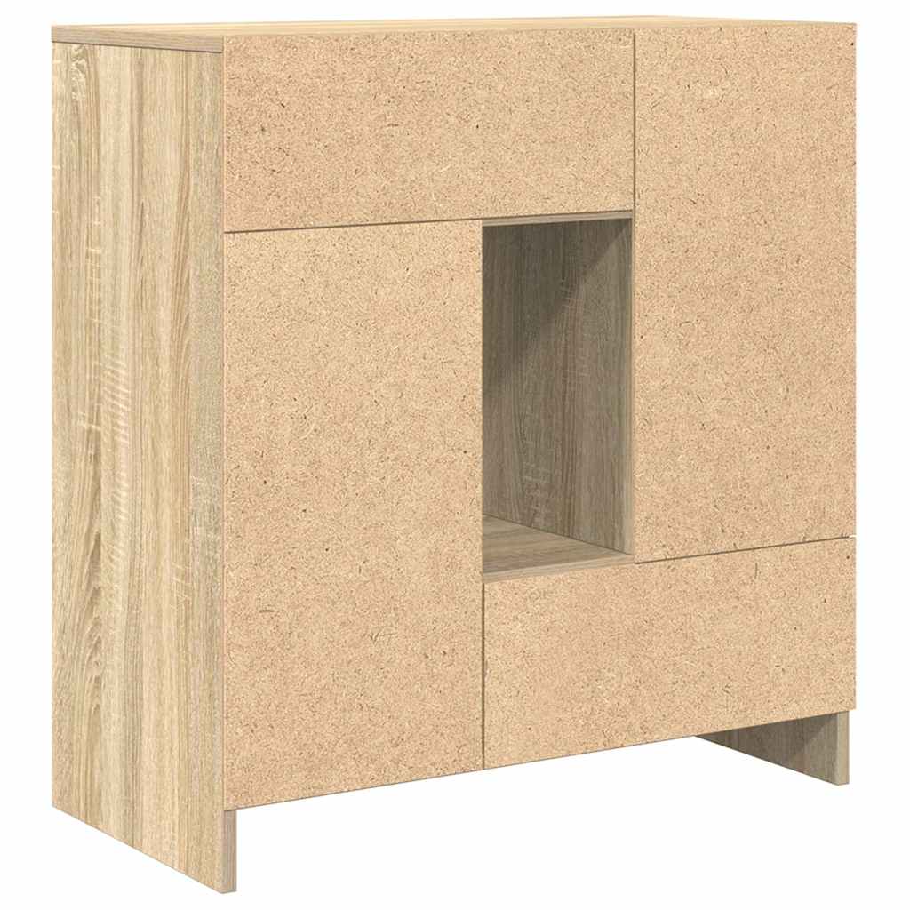 Skjenk med skuffer og dører svart eik 70,5x34x74,5 cm