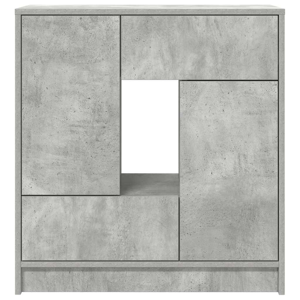 Skjenk med skuffer og dører betonggrå 70,5x34x74,5 cm