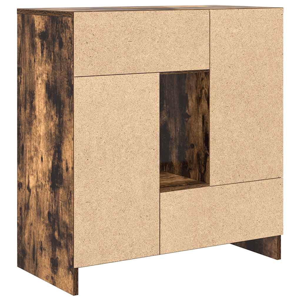 Skjenk med skuffer og dører røkt eik 70,5x34x74,5 cm