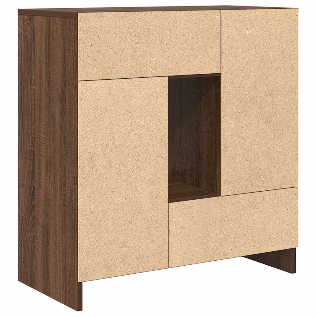 Skjenk med skuffer og dører brun eik 70,5x34x74,5 cm