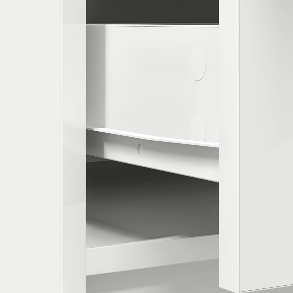 Skjenk med skuffer og dører hvit 73x31x90 cm