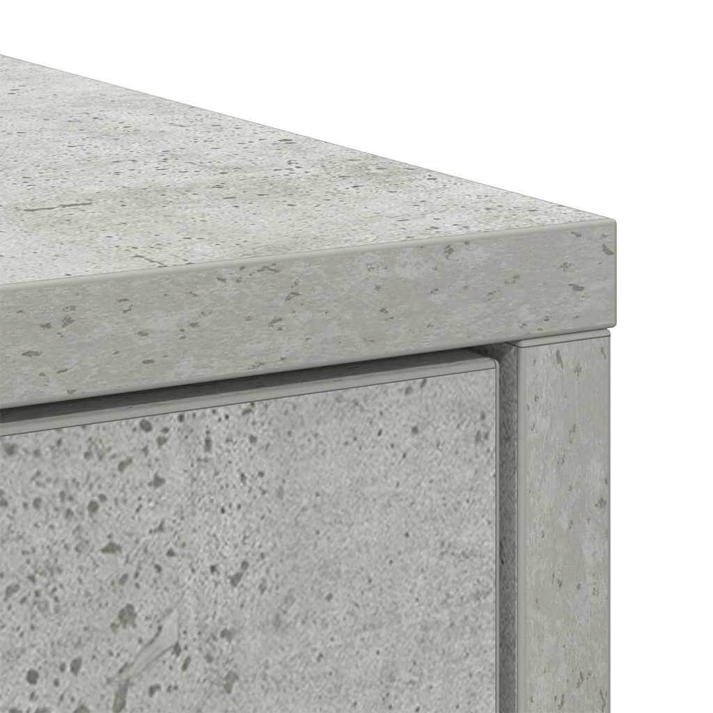 Skjenk med skuffer og dører betonggrå 73x31x90 cm