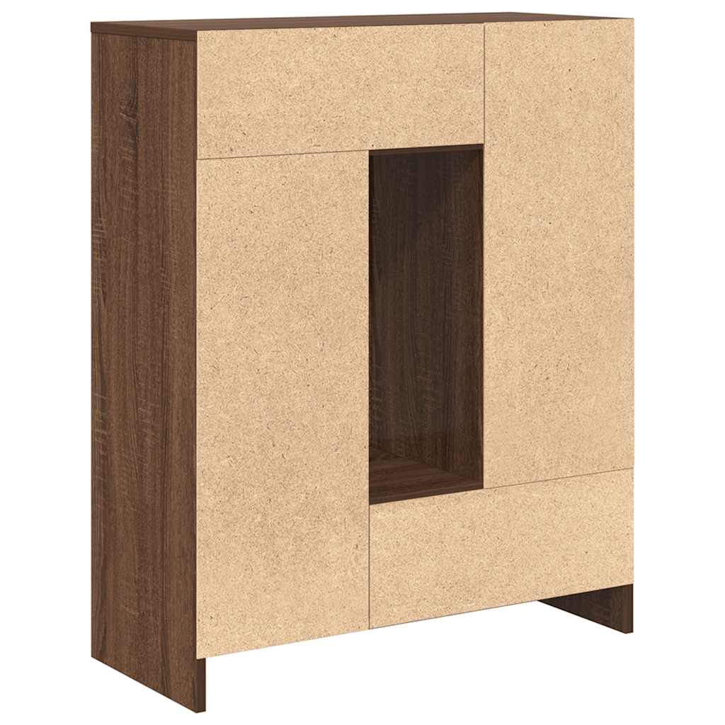 Skjenk med skuffer og dører brun eik 73x31x90 cm