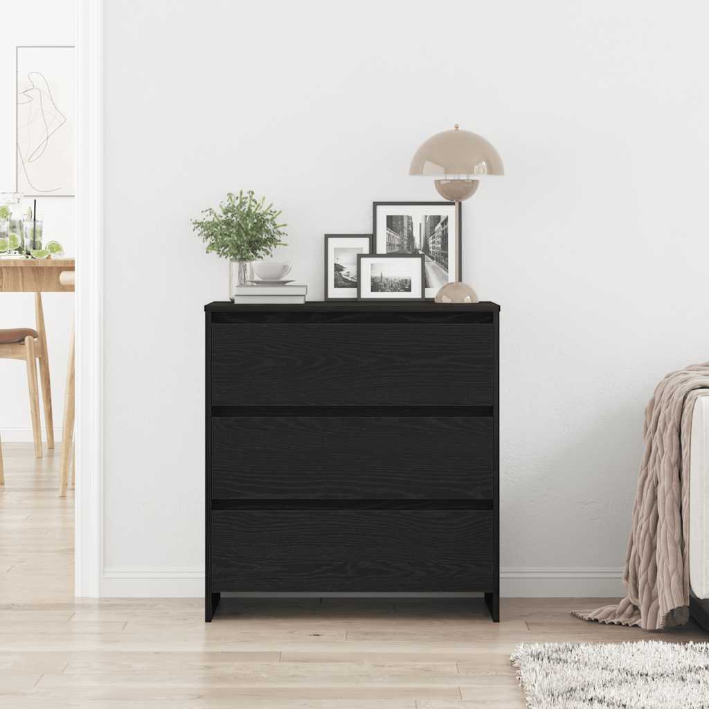 Skjenk svart eik 70x41x75 cm konstruert tre