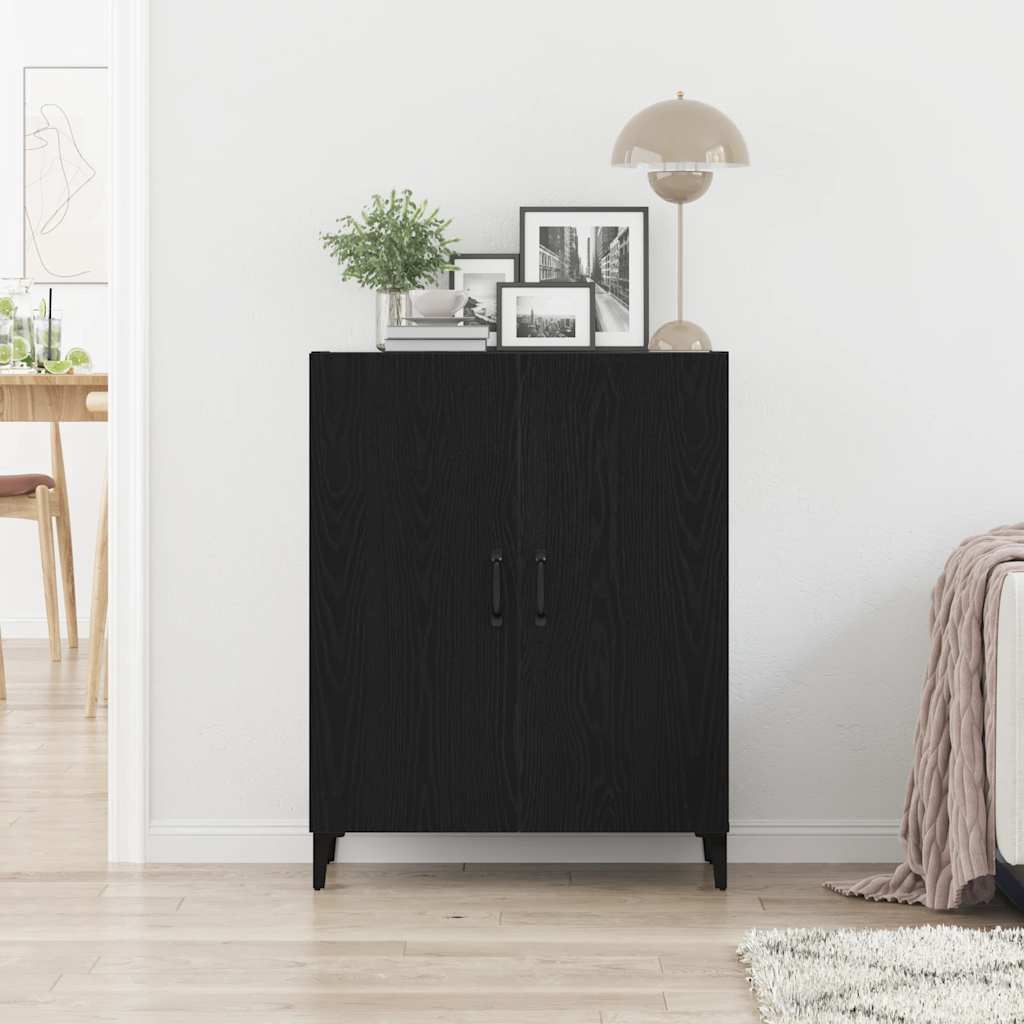 Skjenk svart eik 69,5x34x90 cm konstruert tre