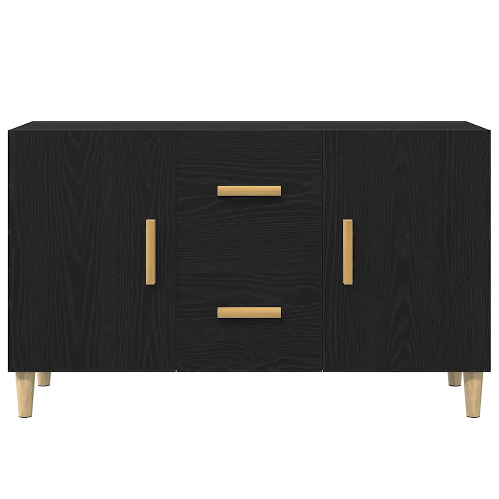 Skjenk svart eik 100x36x60 cm konstruert tre