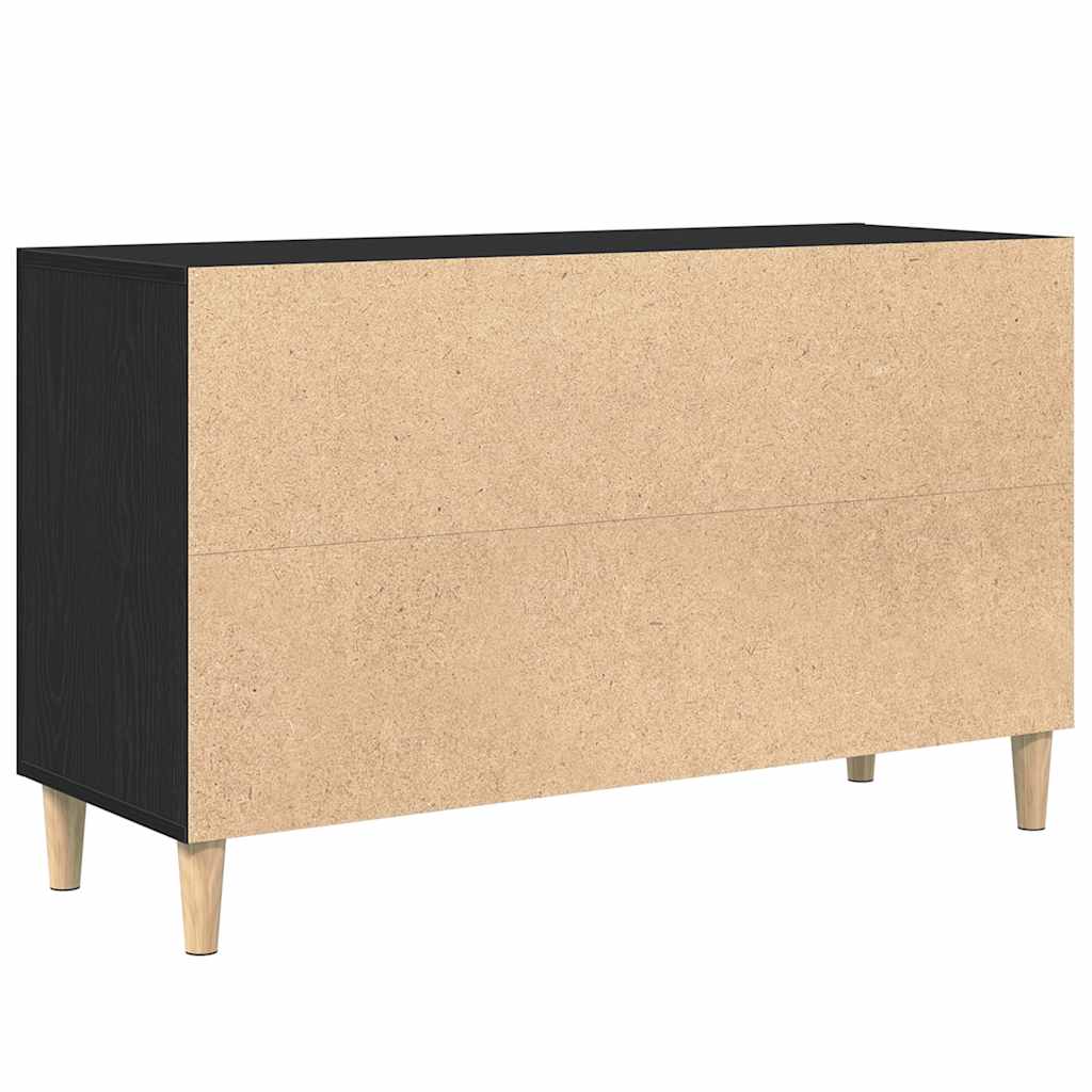 Skjenk svart eik 100x36x60 cm konstruert tre